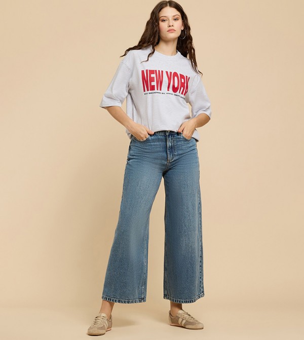 R&B  Wide Leg Jeans - Blue Wide Leg Jeans