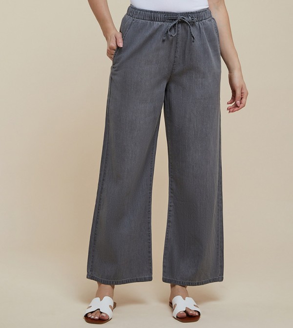 R&B  Wide Leg Jeans - Grey Wide Leg Jeans