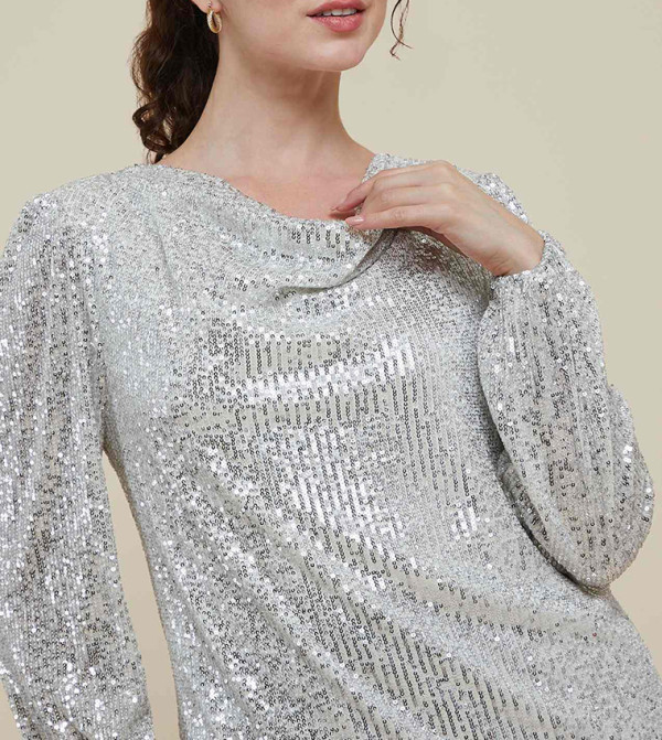 R&B  Clothing - Silver Casual Tops