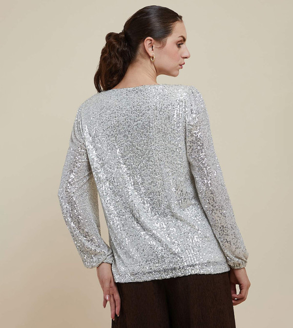 R&B  Clothing - Silver Casual Tops