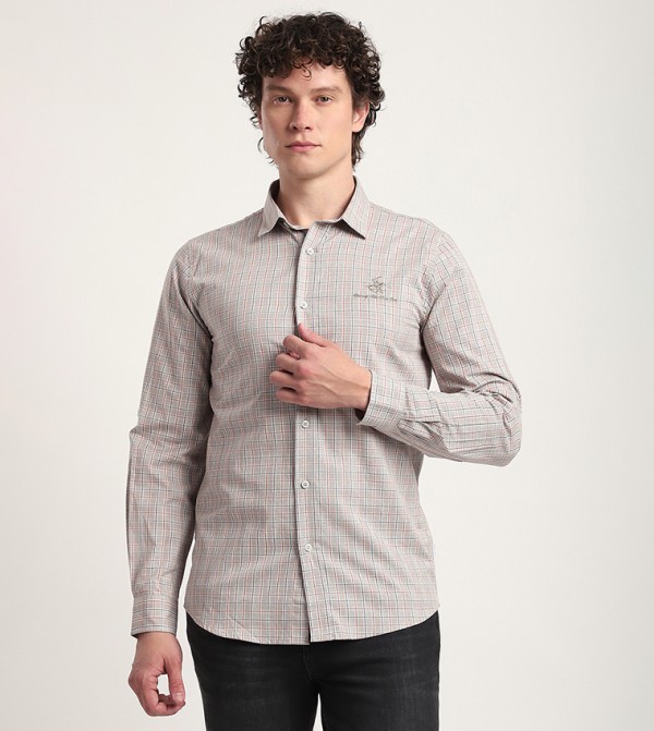 Beverly Hills Polo Club  Casual Shirts - Grey Long Sleeves