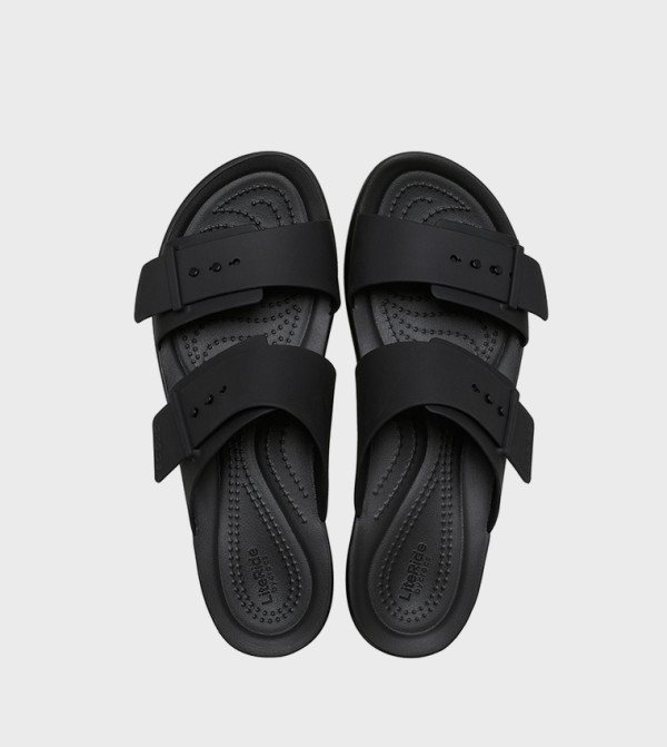 Crocs  Sandals - Black Flat Sandals