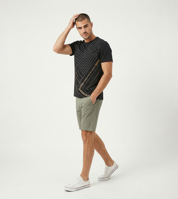 Beverly Hills Polo Club  T-Shirts - Black Round Neck T-Shirts