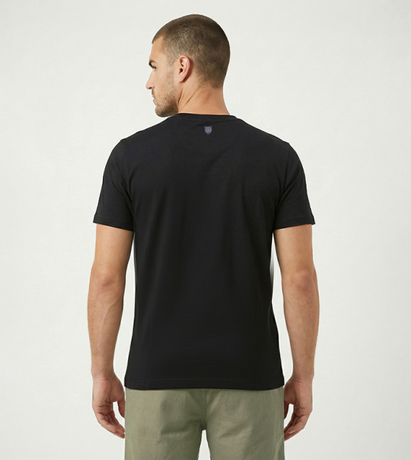Beverly Hills Polo Club  T-Shirts - Black Round Neck T-Shirts
