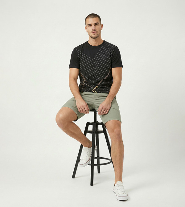Beverly Hills Polo Club  T-Shirts - Black Round Neck T-Shirts