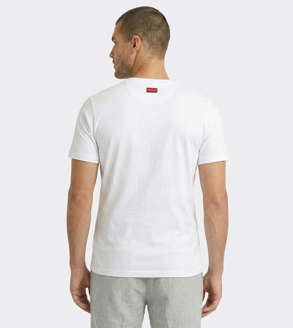 بيفرلي هيلز بولو كلوب ﺮﺟﺎﻟ - أبيض Round Neck T-Shirts