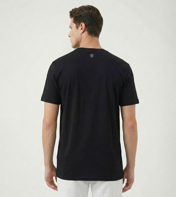 Beverly Hills Polo Club  T-Shirts - Black Round Neck T-Shirts