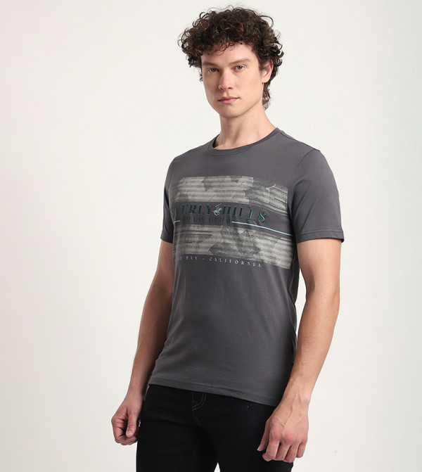 بيفرلي هيلز بولو كلوب بيفرلي هيلز بولو كلوب - رمادي Round Neck T-Shirts