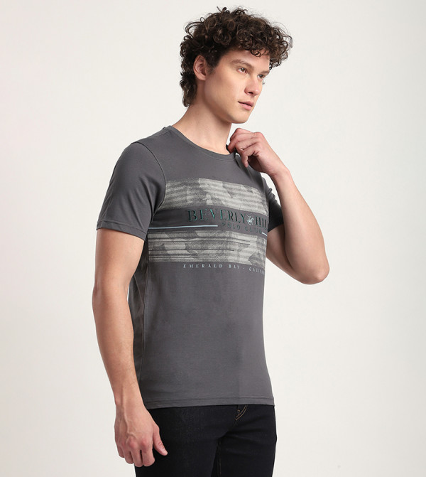 بيفرلي هيلز بولو كلوب بيفرلي هيلز بولو كلوب - رمادي Round Neck T-Shirts