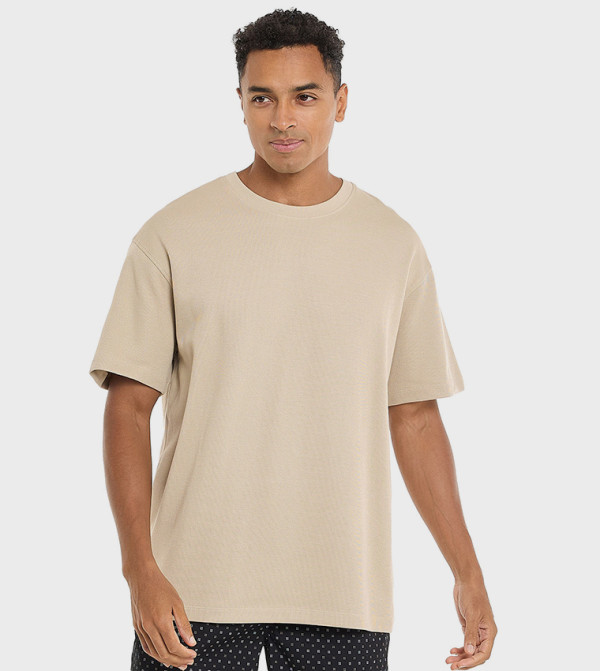 R&B Clothing - Beige Casual T-Shirts