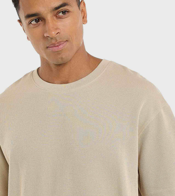 R&B Clothing - Beige Casual T-Shirts