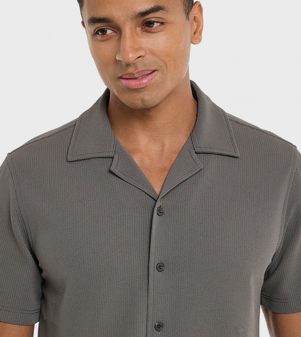 R&B  Shirts - Olive Casual Shirts