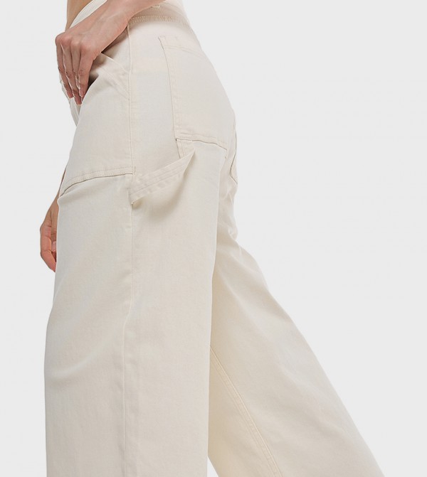 R&B Straight Jeans - Beige Straight Jeans