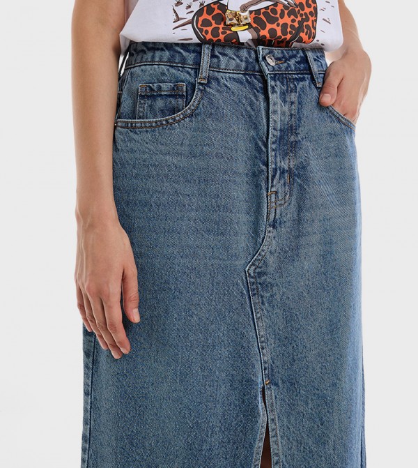 R&B  Skirts - Blue Midi Skirts