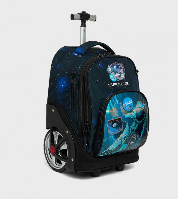 R&B - Black Trolley Backpack Set