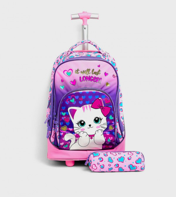 R&B  Trolley Backpack Set - Fuchsia Trolley Backpack Set