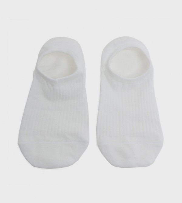 R&B  - White No Show Socks