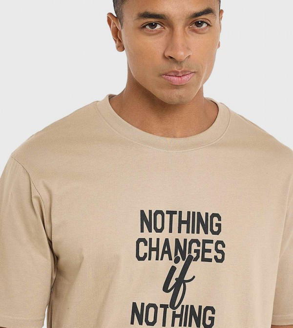 أر آند بي  ملابس - رملي  تيشيرتات كاجوال