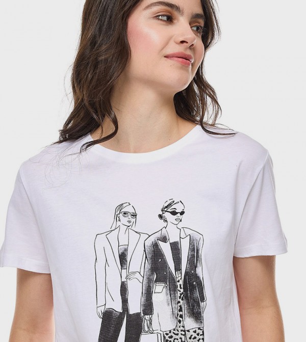 أر آند بي تيشيرتات - أبيض تيشيرتات كاجوال