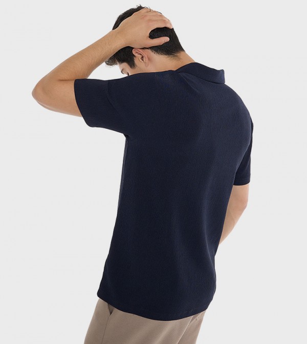 R&B  Shirts - Navy Short Sleeves