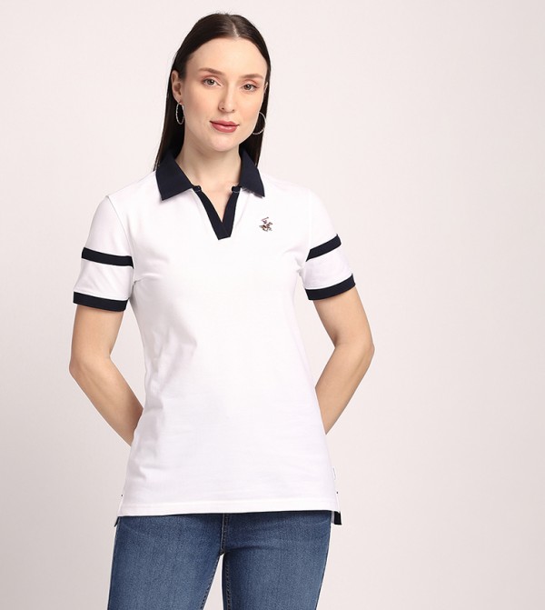 Beverly Hills Polo Club  T-Shirts - White Polo T-shirts