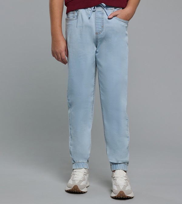 R&B  Bottomwear - Light Blue Trousers & Pants
