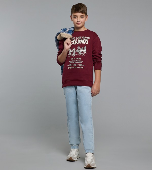 R&B  Bottomwear - Light Blue Trousers & Pants