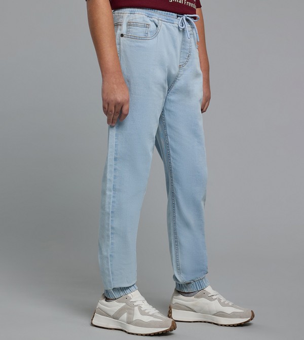 R&B  Bottomwear - Light Blue Trousers & Pants