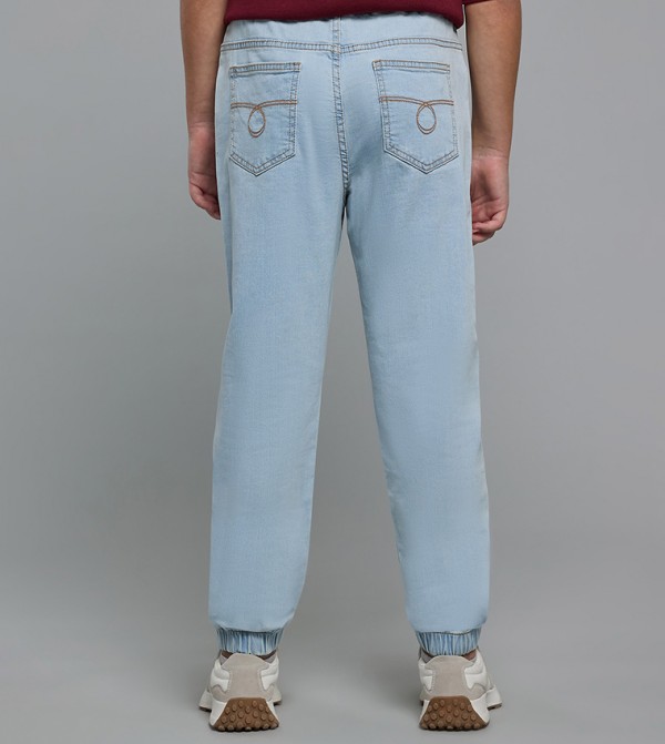 R&B  Bottomwear - Light Blue Trousers & Pants