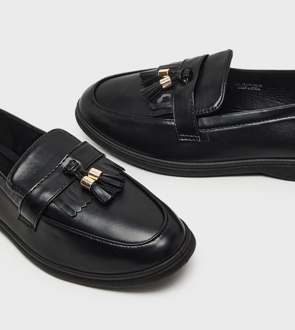 R&B R&B - Black Casual Slip-ons