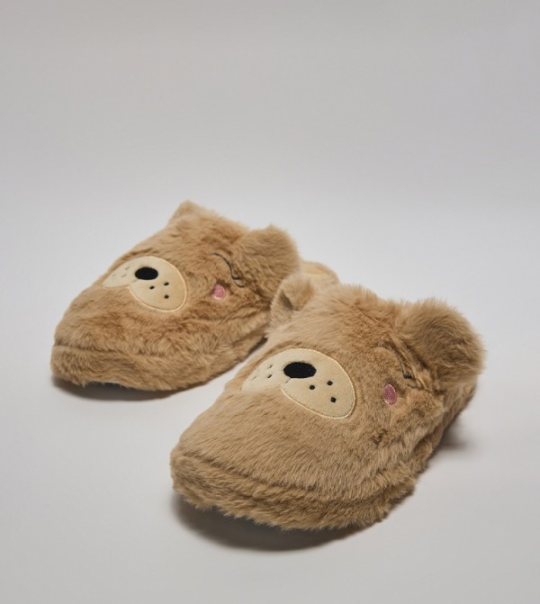 R&B  Bedroom Slippers - Beige Bedroom Slippers