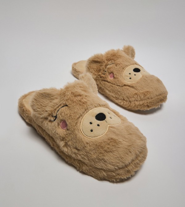 R&B  Bedroom Slippers - Beige Bedroom Slippers