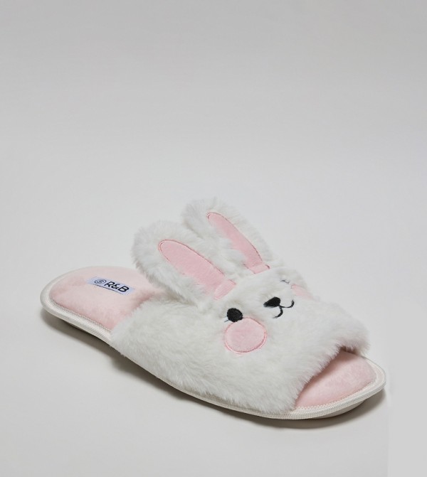 R&B  Bedroom Slippers - White Bedroom Slippers
