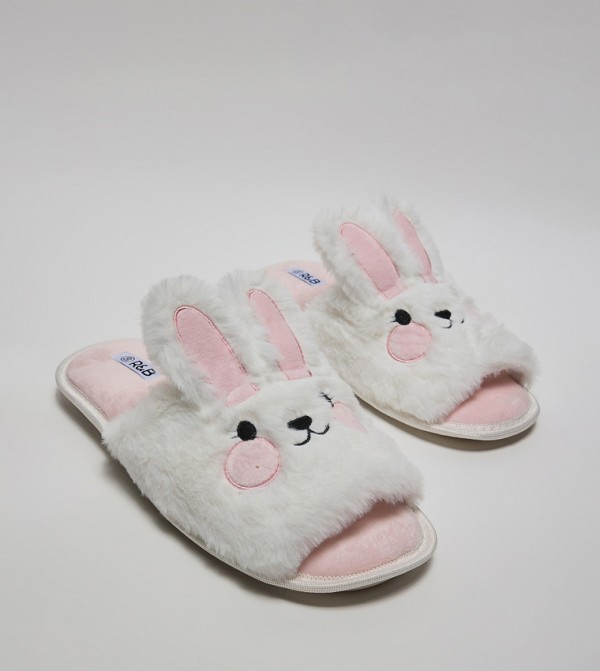 R&B  Bedroom Slippers - White Bedroom Slippers