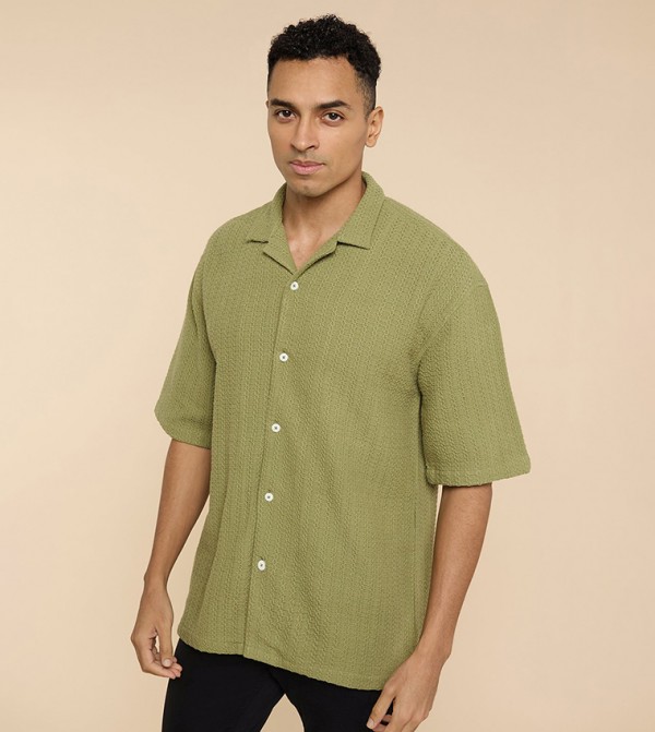 R&B  Shirts - Green Short Sleeves