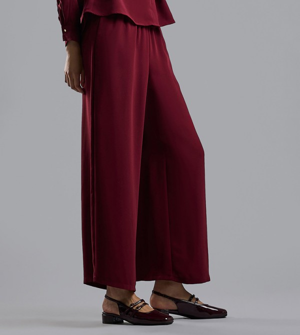 R&B R&B - Burgundy Casual Pants