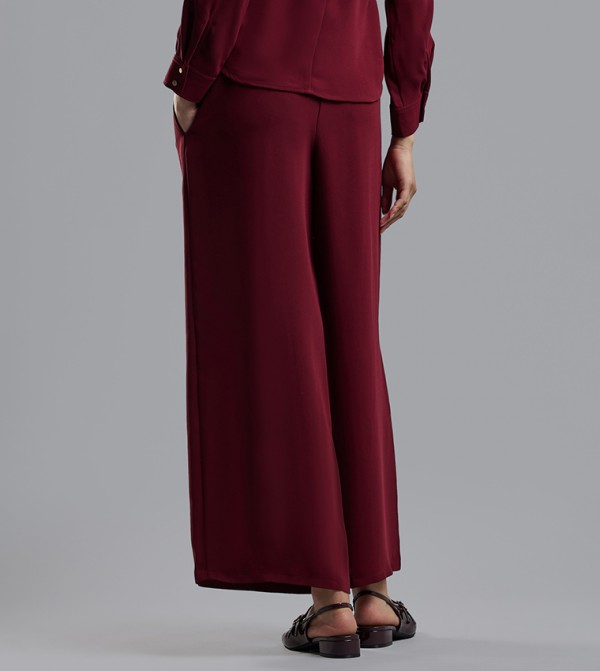 R&B R&B - Burgundy Casual Pants