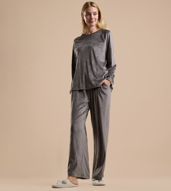 R&B  Sleepwears & Loungewears - Charcoal Pyjama Set