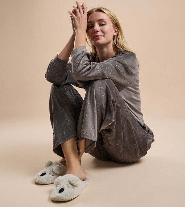 R&B  Sleepwears & Loungewears - Charcoal Pyjama Set