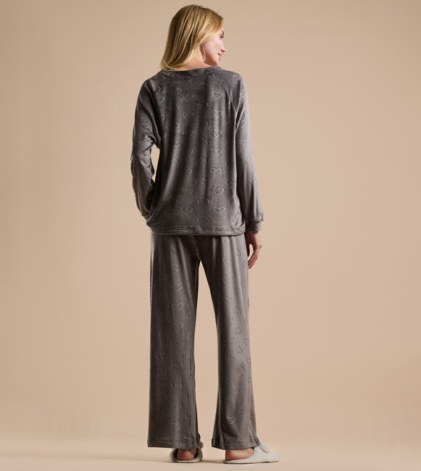 R&B  Sleepwears & Loungewears - Charcoal Pyjama Set