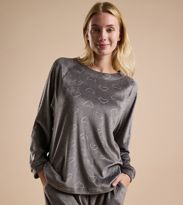 R&B  Sleepwears & Loungewears - Charcoal Pyjama Set