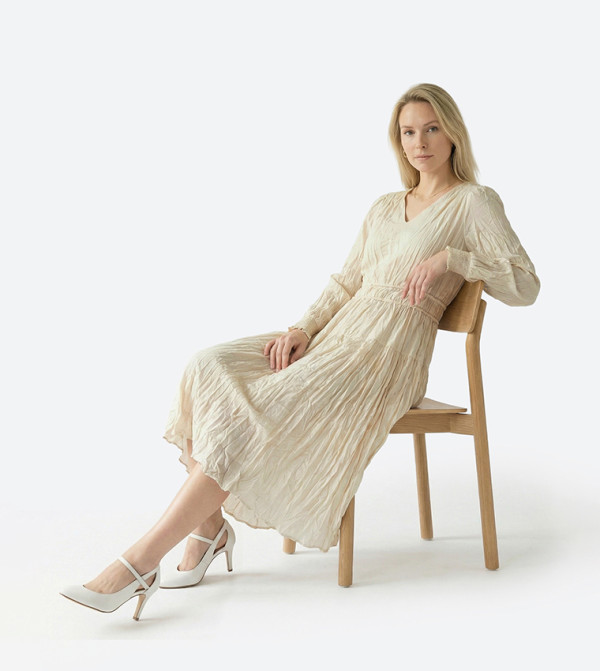 Beverly Hills Polo Club  Clothing - Beige Midi Dresses