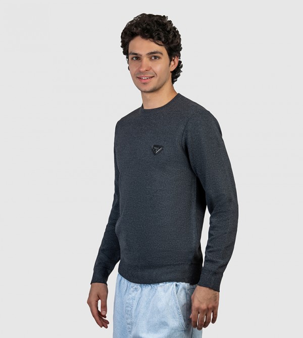 بيفرلي هيلز بولو كلوب  ملابس - رمادي Round Neck Sweaters