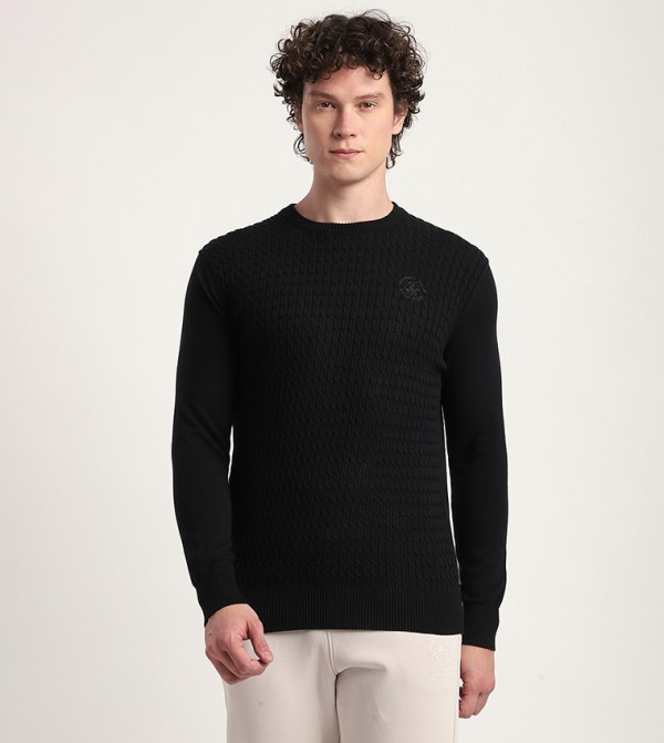 بيفرلي هيلز بولو كلوب  سترات و كارديغانات  - أسود Round Neck Sweaters