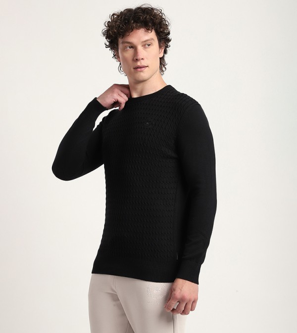 بيفرلي هيلز بولو كلوب  سترات و كارديغانات  - أسود Round Neck Sweaters