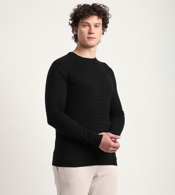 بيفرلي هيلز بولو كلوب  سترات و كارديغانات  - أسود Round Neck Sweaters