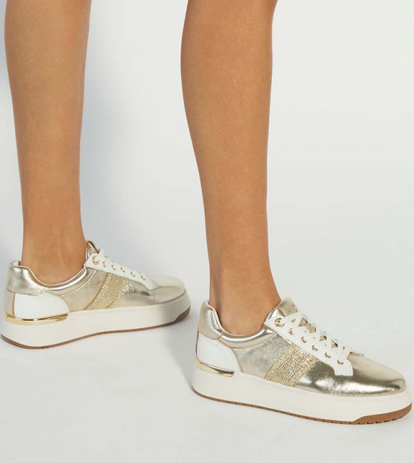 Dune London  four the classics ss25 - Gold Low Top
