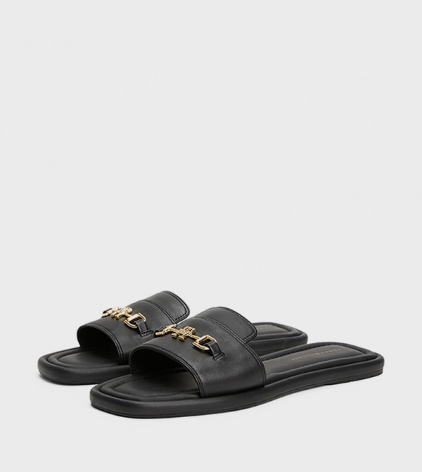 Tommy Hilfiger  - Black Flat Sandals