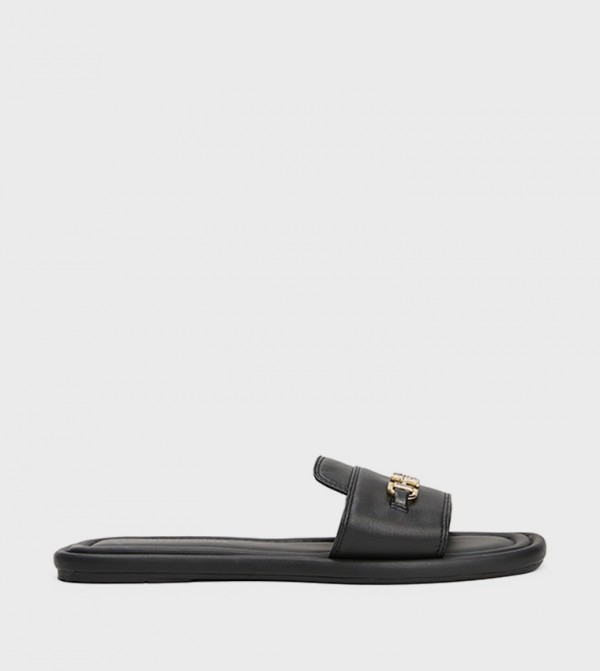 Tommy Hilfiger  - Black Flat Sandals