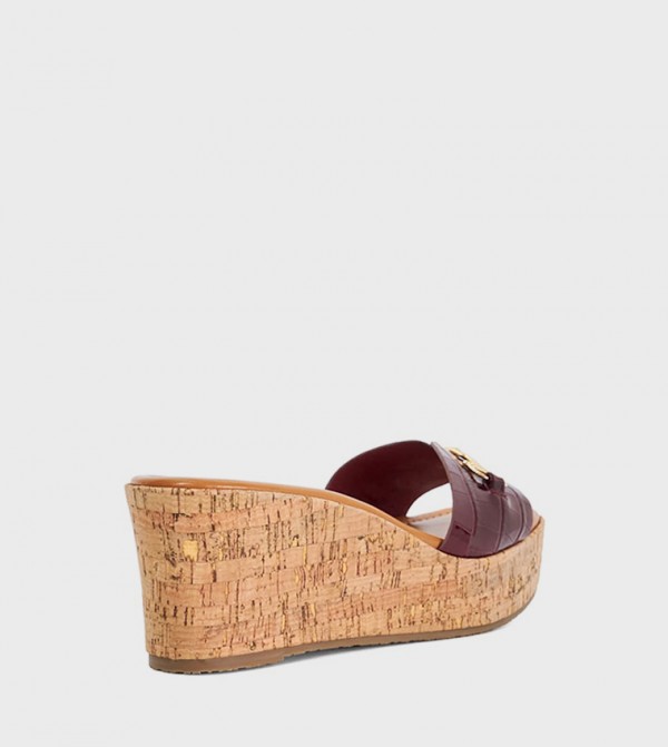 Dune London  Wedges - Burgundy Wedges